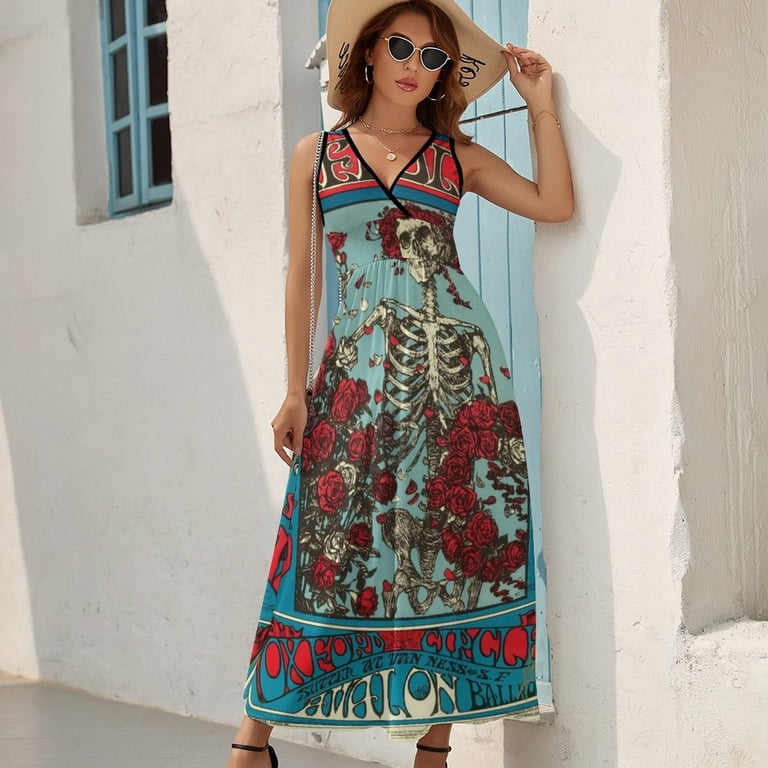 chinese dress ladies Grateful Dead West Coast Rose Tee Shirt Dress main image 0