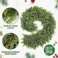 thumbnail image 3 of 1.5m Premium Artificial Cedar Christmas Garland, Thick Realistic PVC Greenery for Fireplace Mantel Winter Holiday Decor, Reusable Indoor Outdoor Home Party Decoration with Natural Look, 3 of 8