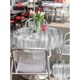 thumbnail image 4 of Outdoor Tablecloth with Umbrella Hole and Zipper, Grey Round Table Cloth 54 Inch Waterproof Tablecloth, Modern Abstract Art Ombre Striped Picnic Table Cover for Patio Camping, 4 of 7