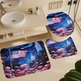thumbnail image 6 of Independence Day Of The United States Flag Bathroom Sets with Shower Curtain And Rugs, Incl with 12 Hooks，Toilet Lid Oval Rug, 6 of 8