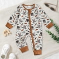 thumbnail image 2 of CAUYDY 3-6M 9-12M 18-24M Boys Sleepers for Newborn Baby Clothes Preemie Long Sleeve Romper Fall Winter Infant Boy Soft Pajamas Toddler Bodysuit Brown for Sizes 3-6 Months, 2 of 7