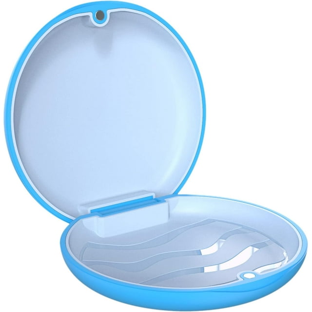 ARGOMAX Aligner Case, Retainer Case, Braces Box, 1 Piece Orthodontic Box (Blue + Light Blue Silicone).