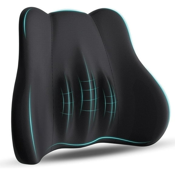 Lumbar Support Pillow, Memory Foam Lumbar Pillow for Lower Back Pain Relief, Back Support Pillow for Office Chair, Car Seat