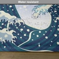 thumbnail image 6 of Ambesonne Japanese Wave Place Mats Set of 4, Ocean Wind Art, Standard Size, Teal Blue White, 6 of 6
