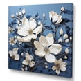 thumbnail image 2 of Designart "Elegant Blooming Blue And White Magnolias" Magnolias Canvas Art Print, 2 of 7