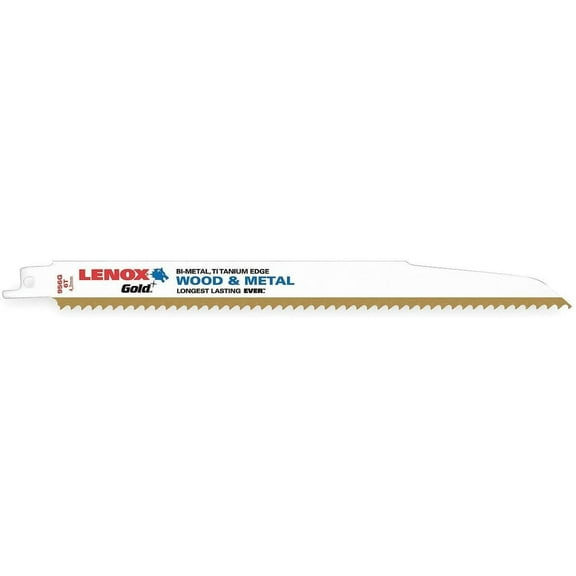 Lenox 21062-956GR 9" x 3/4" x 0.050" 6-TPI Gold Power Arc Curved Wood Cutting Reciprocating Saw Blade 5 per Package