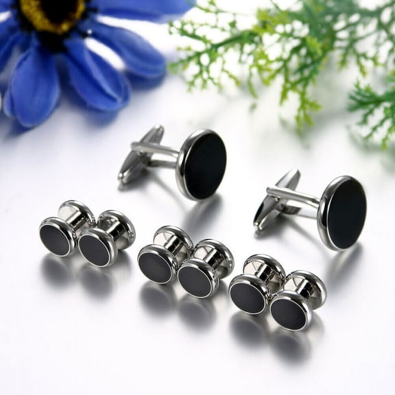 Set of 8 Classical Shirt Tuxedo Cufflinks Wedding Buttons Cuff Links Studs Men