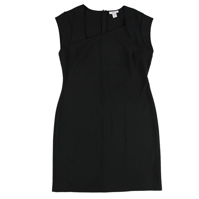 bar III Womens Asymmetrical Sheath Dress, Black, X-Large