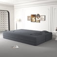 thumbnail image 5 of Newboti Modern Floor Sofa with 2 Pillows,Convertible Teddy Fabric Foam-Filled Sleeper Sofa Bed,15" Full Size Folding Mattress for Living Room,Guest Bed,Playroom,no assembly required,Grey BN.7396, 5 of 15