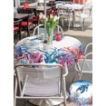 thumbnail image 5 of Outdoor Tablecloth with Umbrella Hole for Patio/Picnic/Party/Camping, Nautical Coastal Waterproof Table Cloth Round Cover Washable, Ocean Underwater Turtle Coral Plants Waves (Dia 54"), 5 of 8