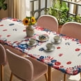 thumbnail image 3 of Independence Day Table Cloths for 8 Foot Rectangle Tables, Patriotic Gnomes USA Flag Flowers Retro Patio Waterproof Elastic Fitted Tablecloths, Washable Rectangular Table Cover for Camping, 3 of 8