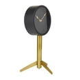 thumbnail image 6 of DecMode Stainless Steel Modern Table Clock with Round Face and Circular Frame 7"W x 13"H, Solid Pattern with Gold and Black Finish, 6 of 8