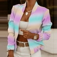 thumbnail image 2 of Traje de negocios para mujer, cárdigan adelgazante de manga larga estampado con cremallera, traje, abrigo, chaqueta superior Fridja  BV0+3897, 2 of 5