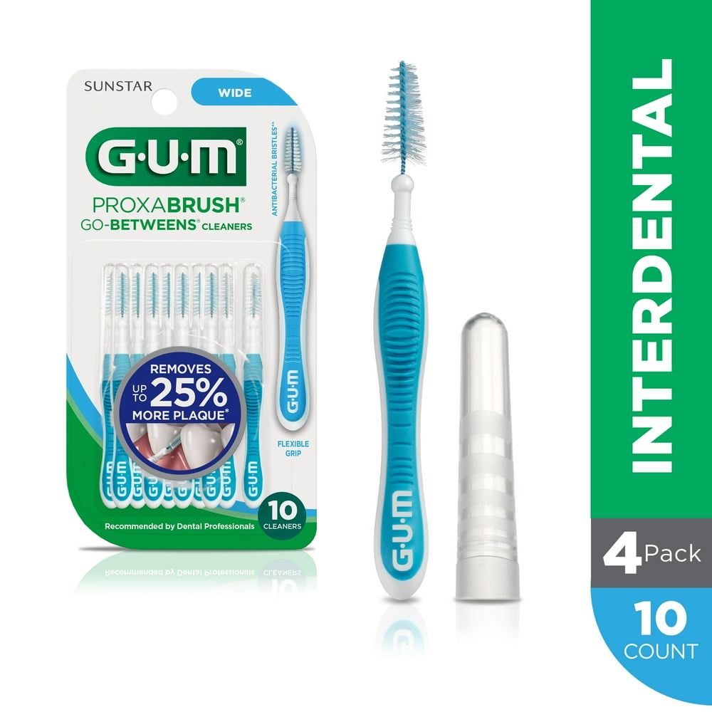 GUM Proxabrush GoBetweens Interdental Brushes, Wide, 10 Count (Pack of