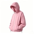 thumbnail image 6 of WPPGONE Womens Windbreaker Jacket Hooded Water-Repellent Hem Drawstring Zip Up Long Sleeve Coat Outdoor Autumn Winter Fashion Casual Jacket with Pockets, 6 of 9