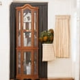 thumbnail image 2 of 21.65 Inch Wooden Corner Display Cabinet with Glass Doors and Shelves-Oak, 2 of 7