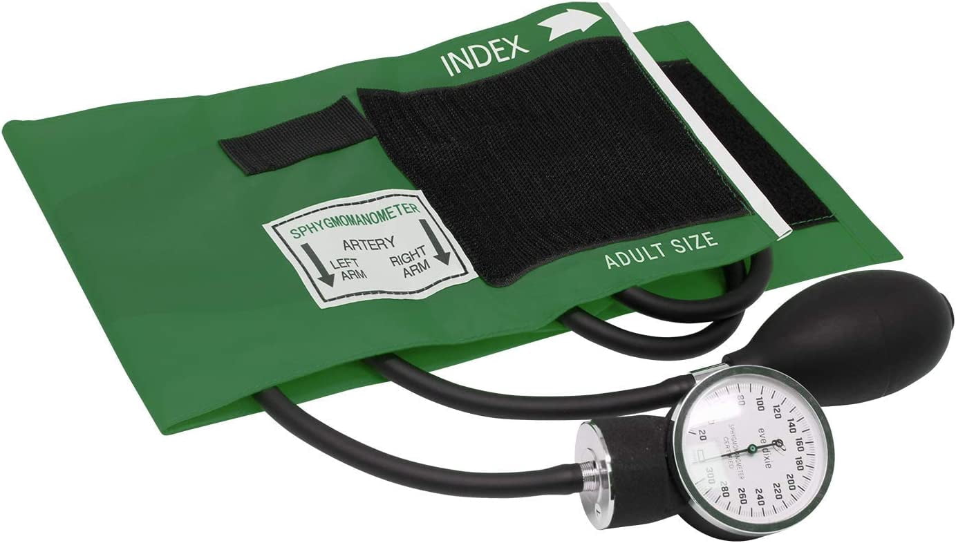Dixie EMS Manual Blood Pressure Cuff Sphygmomanometer & Stethoscope Kit - Green