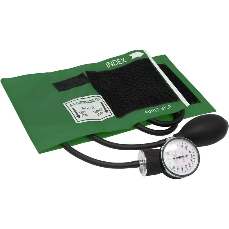 Dixie EMS Aneroid Sphygmomanometer Kit, Manual Blood Pressure Monitor Set With 5 Cuffs For Infant, Child, Adult, Large Adult, Thigh, & Carrying Case - Orange