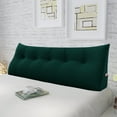 thumbnail image 2 of WOWMAX Large Bolster Triangular Reading Backrest Positioning Support Wedge Pillow Headboard for Day Bed Bunk Bed RV/Trailer with Removable Cover 59 Inches Velveteen Green, 2 of 7