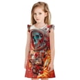 thumbnail image 1 of Balery Space Skeleton Art Camisón de princesa para niñas, pijama de algodón con mangas abullonadas, suave y bonito.-Medium, 1 of 6