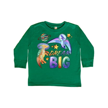 

Inktastic Dream Big Cute Space Dinosaurs Gift Toddler Boy or Toddler Girl Long Sleeve T-Shirt