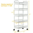 thumbnail image 4 of Topbuy 5Tier Mesh Rolling Utility Cart Storage Basket Home Kitchen w/Wheels Gray, 4 of 7