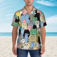 thumbnail image 2 of Fotbe Different Cats Camisa Hawaiana para Hombre Unisex – Camisa Casual de Verano con Botones de Manga Corta de Algodón y Lino,XX-Large, 2 of 7