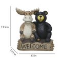 thumbnail image 4 of Hi-Line Gifts Bear and Moose on Tree Trunk Outdoor Welcome Garden Sign - 13.5", 4 of 5