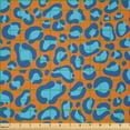 thumbnail image 2 of Ambesonne Leopard Fabric by the Yard Microfiber, Wild Cat Skin Print Art, 10 Yards, Vermilion and Persian Blue, 2 of 2