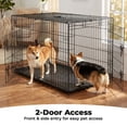 thumbnail image 4 of Alvantor 36-48 Inch Double Door Dog Crate - Heavy Duty Foldable Metal Cage with Divider, Removable Tray & Enhanced Safety Design for Large Dogs, Black, 4 of 7