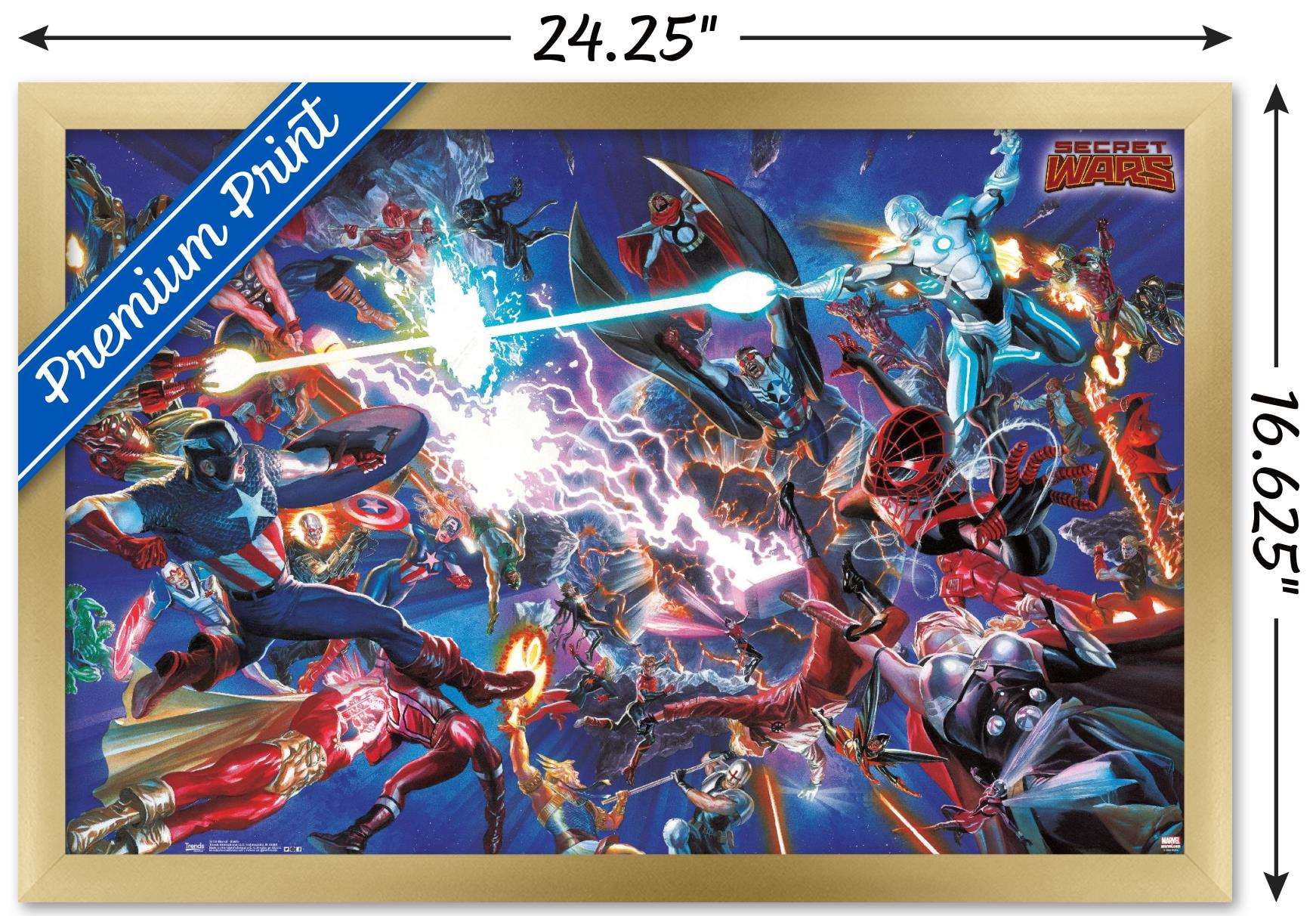 Marvel Comics - Secrets Wars - Battle Wall Poster, 14.725" x 22.375", Framed