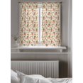 thumbnail image 5 of Summer Peach Curtains 45 Inch Length, Sheer Curtains for Bedroom Living Room Window Tropical Fruit Rustic Flowers Watercolor Rod Pocket Drapes Kitchen Curtains Small Half Window 42"x45" 2 Panels, 5 of 6