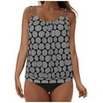 thumbnail image 3 of zaveiop Women's Swimwear Dazzle Scoop Neck Underwire Bra Tankini Bathing Suit Top (Grey, M), 3 of 8