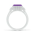 thumbnail image 2 of ANGARA Natural 2.2 Ct. Amethyst with Diamond Classic Ring in 14K White Gold for Women (Ring Size: 5.5), 2 of 9