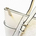 thumbnail image 3 of Michael Kors Womens Charlotte Large Logo and Leather Top-Zip Tote Bag Optic White 35T4SCFT7B-Opwhite, 3 of 9