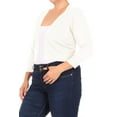 thumbnail image 3 of Women's Plus Size Long Sleeves Lightweight Open Solid Sweater Bolero Cardigan S-3XL, 3 of 5