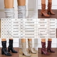 thumbnail image 5 of Pandaie Women's Mid Calf Chunky Heel Short Boots Party Daily Work Fashion Classic PU Slouchy Booties Fall Walking Shoes Black 8, 5 of 5