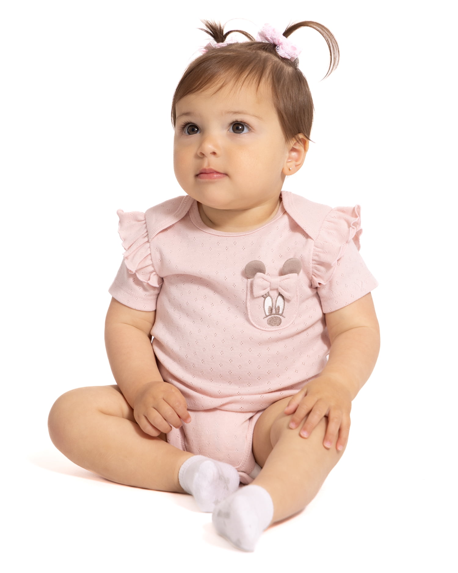 Disney Baby Wishes + Dreams Minnie Mouse Bodysuits with Short Sleeves, 3-Pack, Sizes Newborn-18M