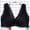 Black, variant on Women's Ruffle Lace Wide Back Strap Wireless Push Up Bra, Front Closure Smooth Cup Trendy Daily Support Underwear Black 34