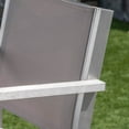 thumbnail image 4 of Gannon Outdoor 5 Piece Rust Proof Aluminum Bar Set with Mesh Seats and Tempered Glass Top Bar Table, Grey, Grey, Silver, 4 of 6