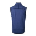 thumbnail image 3 of Men's Cutter & Buck Heather Blue Tulsa Drillers Mainsail Sweater-Knit Full-Zip Vest, 3 of 3