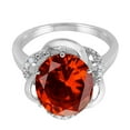 thumbnail image 4 of Mauli Jewels Women's 4.53 Carat Garnet and Diamond Flower Ring in 10K White Gold, 4 of 6