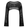 thumbnail image 3 of BSDJILFG Womens Swimsuit Cover Up ,Summer Casual Crochet Tube Top Y2K Long Sleeve See Sheer Crewneck Knit Shirts, 3 of 4