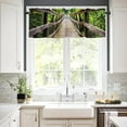 thumbnail image 4 of Window Valances Thermal Insulated Rod Pocket Curtains, Forest Retro Wooden Bridge Green Nature Path Scenery Window Treatments Valance, Privacy Tier Drapes for Living Room Bedroom, 54x18in,1 Panel, 4 of 5