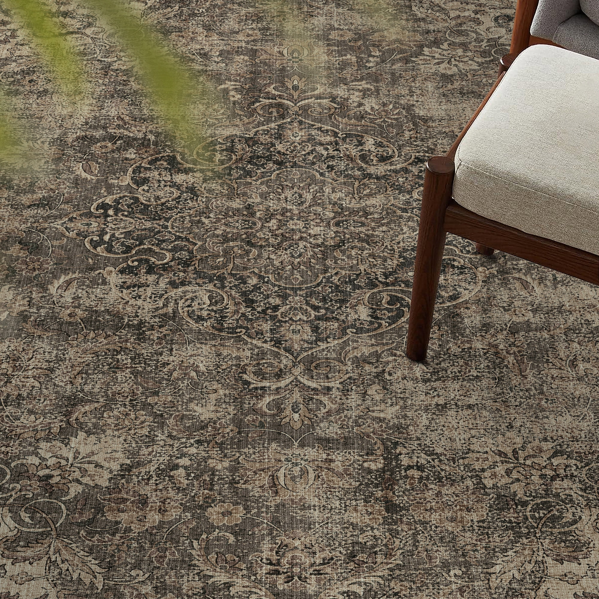 WIPONKEN 8x10 Area Rugs for Living Room Bedroom Dining Room Office Farmhouse, Machine Washable Non Slip Vintage Persia Rug