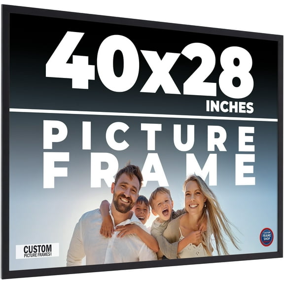 40x28 Frame Black Real Wood Picture Frame Width 0.75 inches | Interior Frame Depth 0.5 inches |