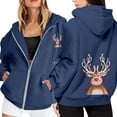 thumbnail image 1 of WILLBEST Sudadera Deportiva para Mujer Ladies' Christmas Printed Zipper Long Sleeved Pocket Adjuststring Casual Hooded Sweatshirt 2067 X-Grande, 1 of 8