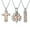 Steel/Rose, variant on 3 Pack Cremation Urn Necklace for Ashes for Women Men Heart Lotus Cross Cylinder Cremation Jewelry for Ashes Loved One Memorial Keepsake Pendant