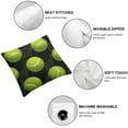 thumbnail image 4 of SHANXI  Tennis Ball Decorative Throw Pillow Cover Case Cool Round Balls Parallel Yellow Green Black White 22x22in, 4 of 5