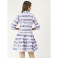 thumbnail image 2 of Moomaya Printed Cotton Button Down Shirt Dress, Quarter Sleeve Short Summer Resort Dress, 2 of 8
